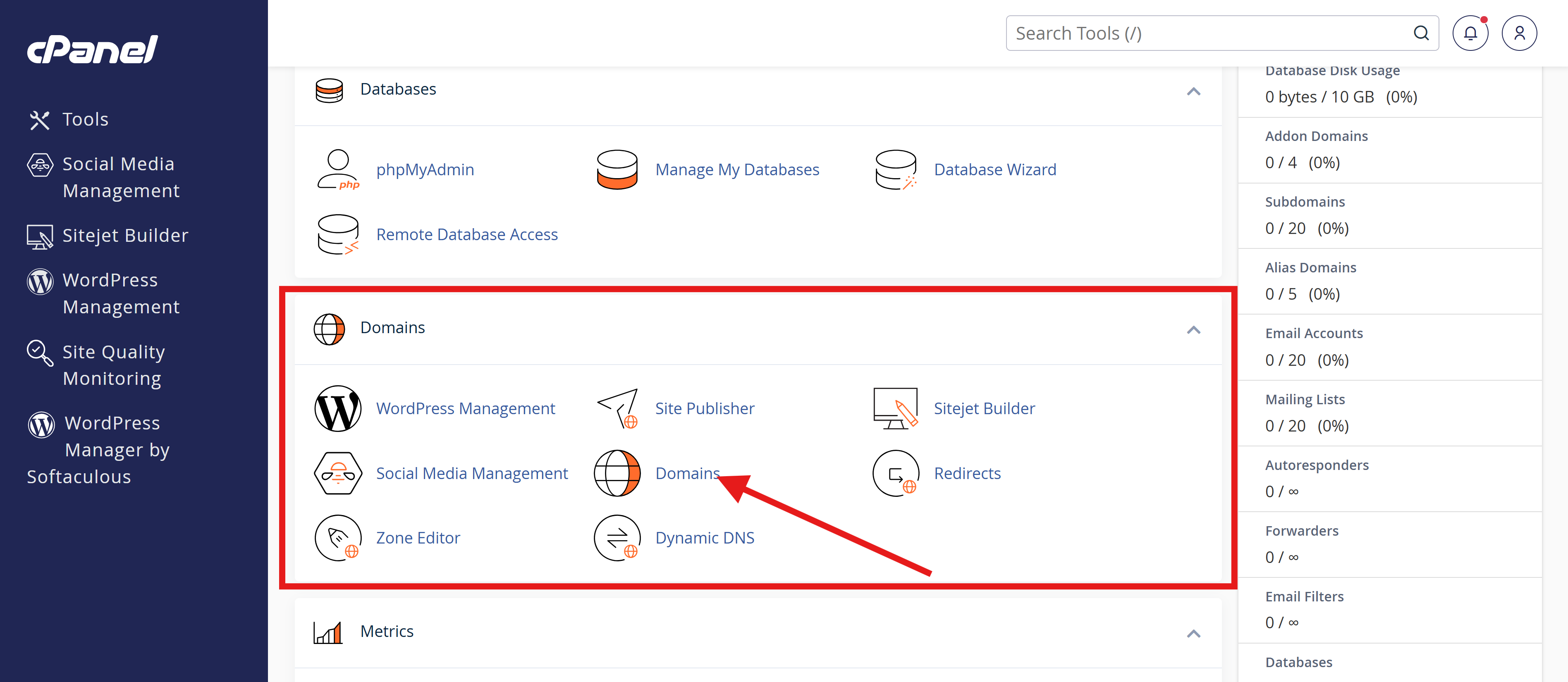 overview of a cPane;
